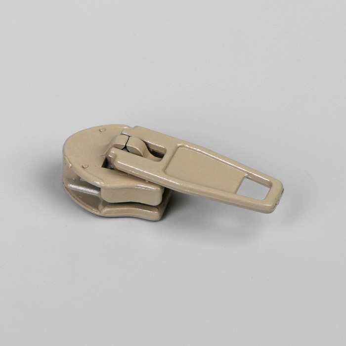 Замок полуавтоматический, со стопором к молнии, спираль, № 5, цвет слоновая кость