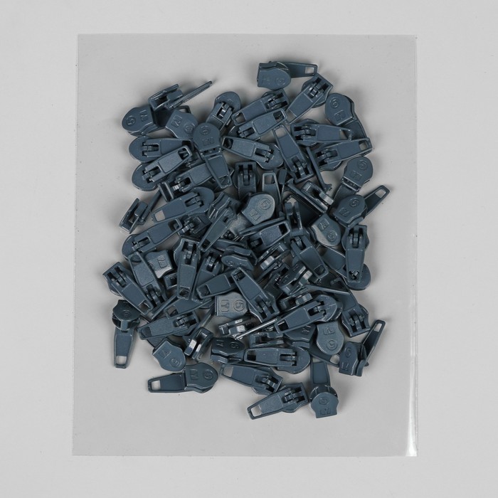 Замок полуавтоматический, со стопором к молнии, спираль, № 5, цвет графитовый