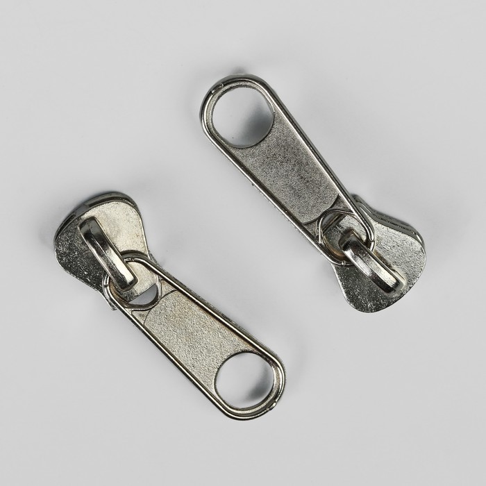 Замок галантерейный, к молнии, трактор, № 5, цвет никель