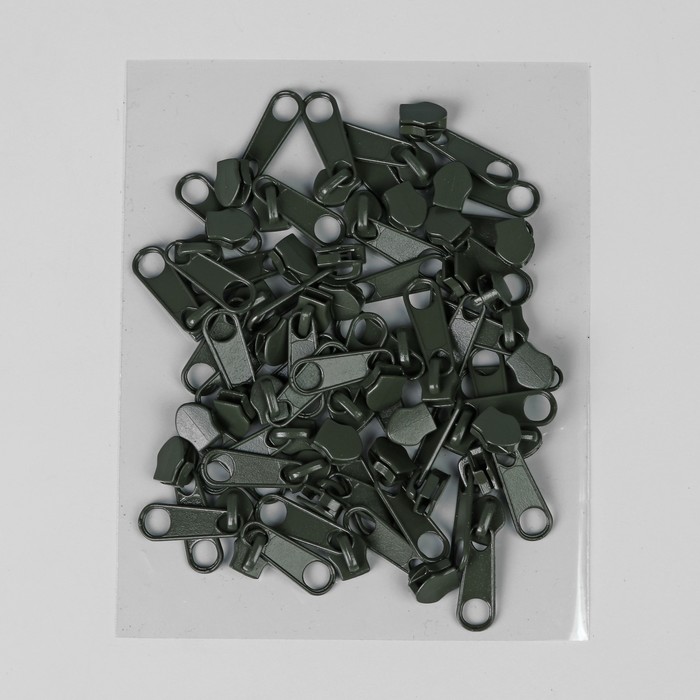 Замок галантерейный, к молнии, спираль, № 7, цвет хаки