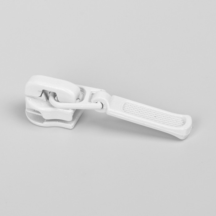 Замок автоматический, декоративный, к молнии, спираль, № 5, цвет белый