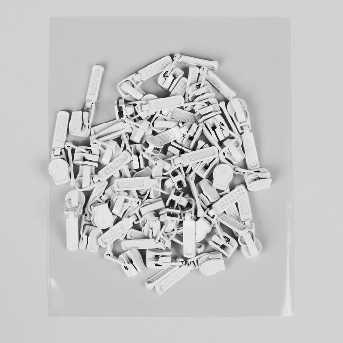 Замок автоматический, декоративный, к молнии, спираль, № 5, цвет белый