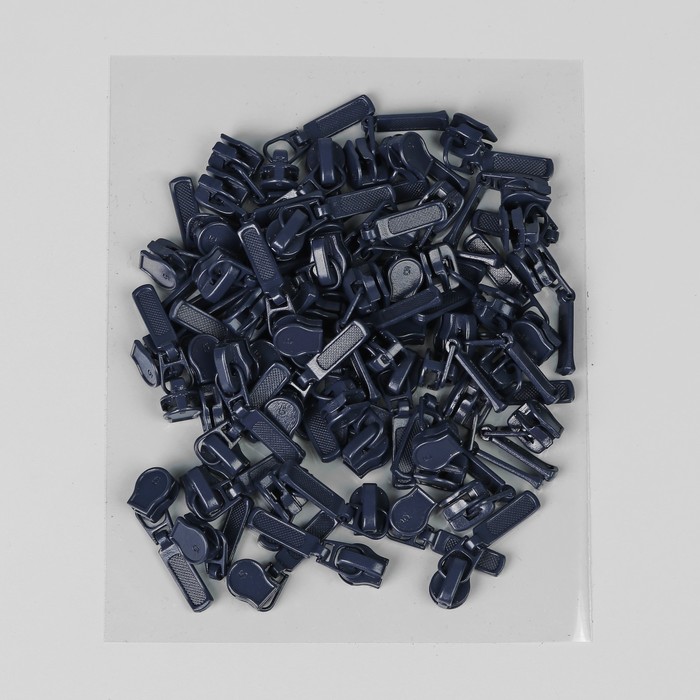 Замок автоматический, декоративный, к молнии, спираль, № 5, цвет тёмно-синий