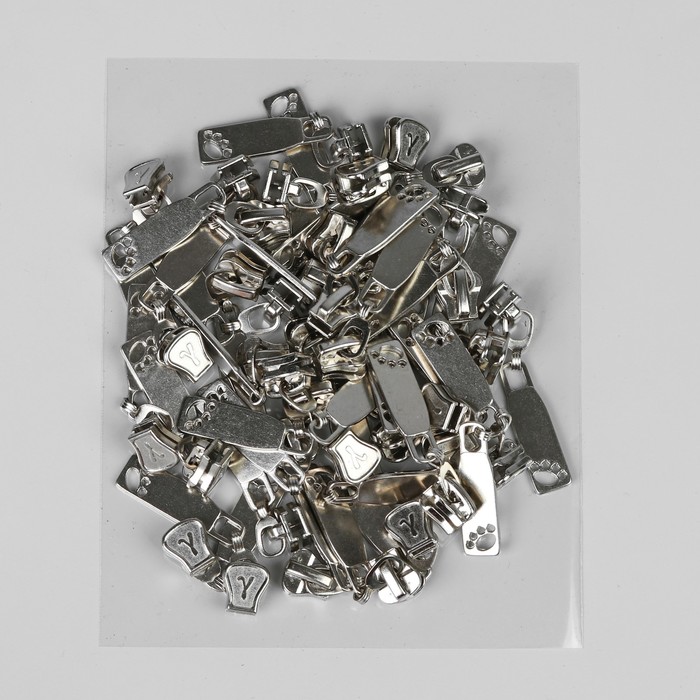 Замок автоматический, декоративный, к молнии, трактор, № 5, цвет никель