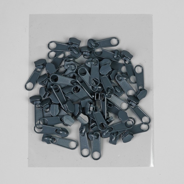 Замок галантерейный, без стопора к молнии, спираль, №5, цвет графитовый