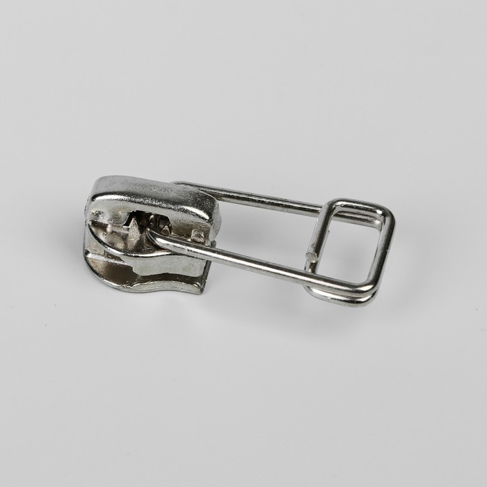 Замок автоматический, декоративный, к молнии, спираль, № 5, цвет никель