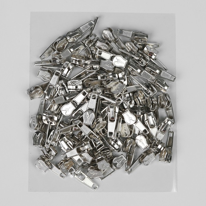 Замок автоматический, к молнии, спираль, №5, цвет никель