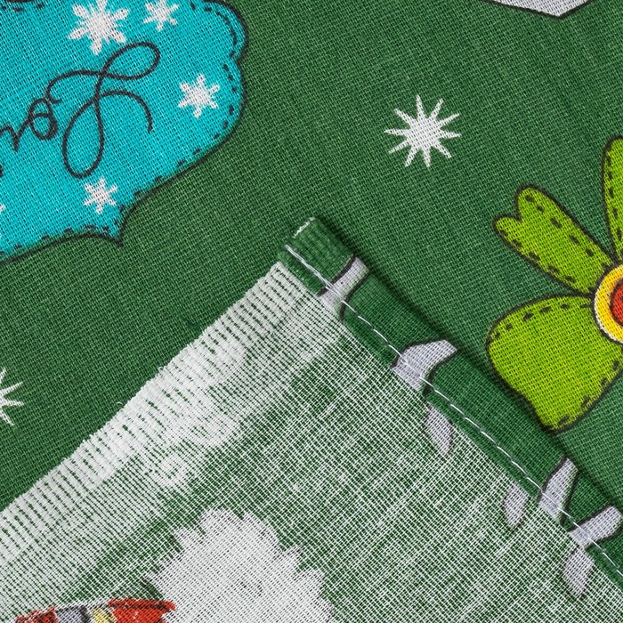 Постельное бельё 1,5 сп.Ла Марка Хоум рис. Рождество зеленый 147х210, 150х210, 70х70 2 шт. бязь 100 г/м, хл 100%