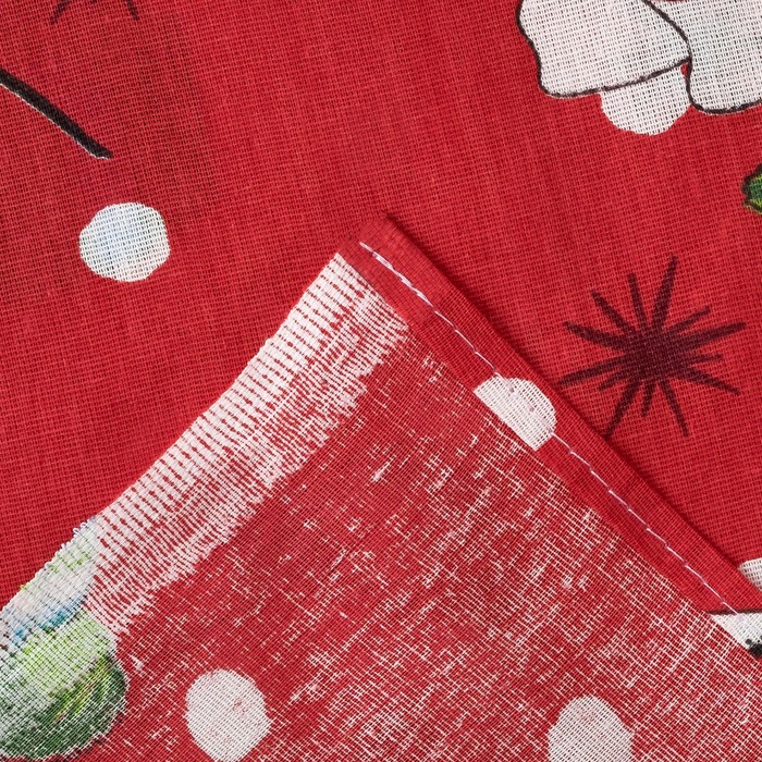 Постельное бельё 1,5 сп.Ла Марка Хоум рис. Новый год красный 147х210, 150х210, 70х70 2 шт. бязь 100 г/м, хл 100%