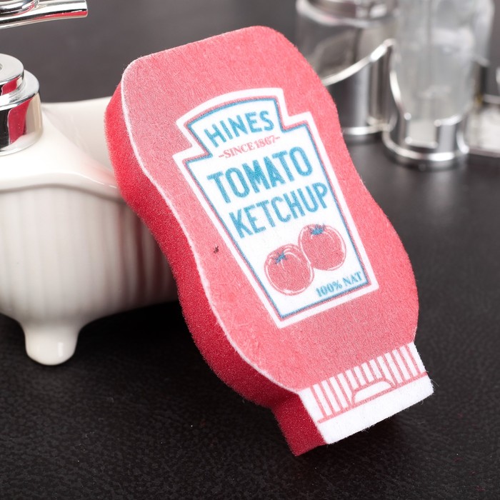 Набор губок для посуды, 2 шт 13х7х2,5 см "Кетчуп"