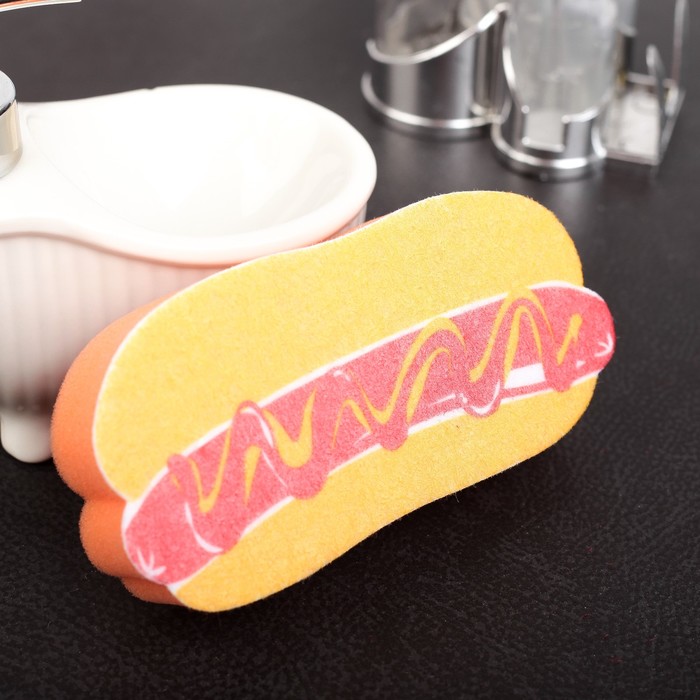 Набор губок для посуды, 2 шт 13х7х2,5 см "Кетчуп"