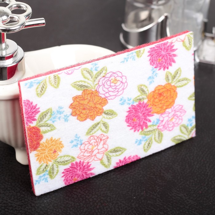 Набор губок для посуды, 3 шт 15х9х0,8 см