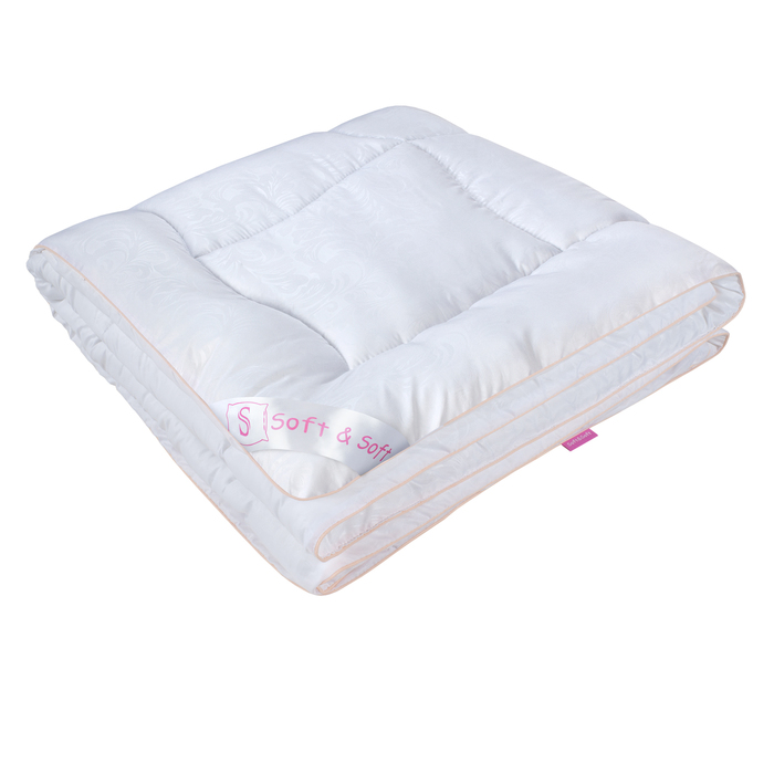Одеяло Soft&Soft Шёлк 140х205 см, микрофибра с тиснением, шелковый пласт 200 г/м2