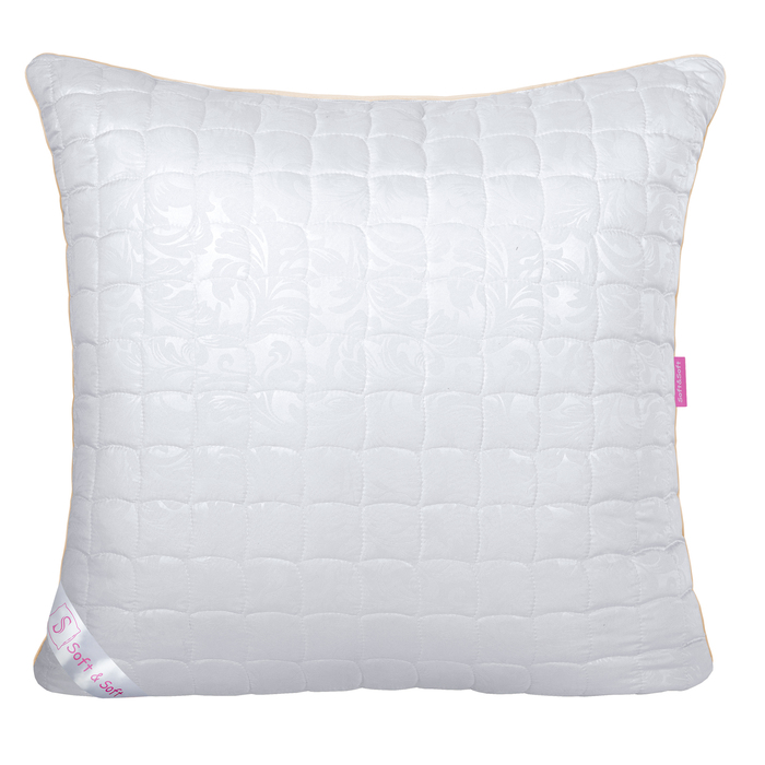 Подушка Soft&amp;Soft Шёлк 70х70, микроф. с тиснением, шелковый пласт, иск. лебяжий пух