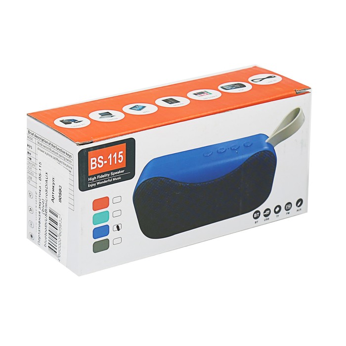 Портативная акустика Activ BS-115, bluetooth/USB/microSD/AUX, аккумулятор 400 мАч, синяя