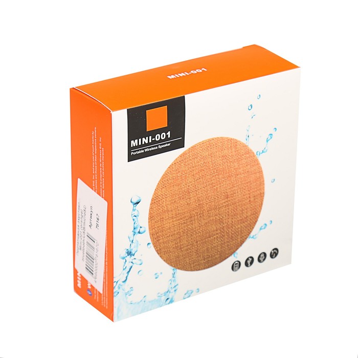 Портативная акустика Activ Mini-001, bluetooth/USB/microSD, аккумулятор 800 мАч, оранжевая