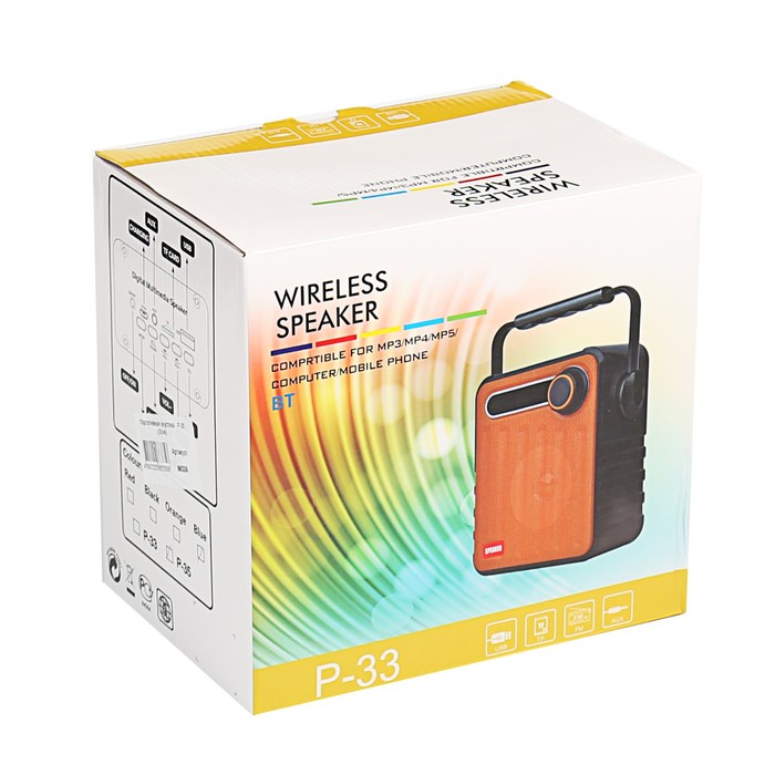 Портативная акустика Activ P-35, bluetooth/USB/microSD/AUX, аккумулятор 800 мАч, синяя