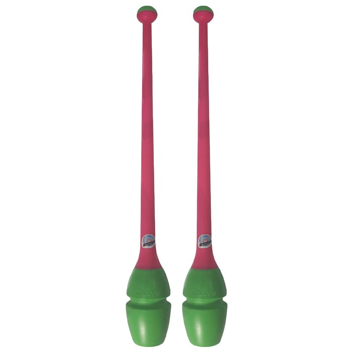 Булавы гимнастические CHACOTT 301505-0003-88 41 см 443 зелёный, розовый