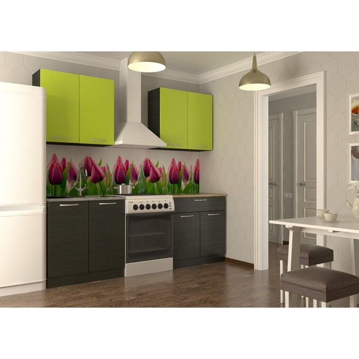 Кухонный гарнитур прямой Акация 12, 1600 мм, цвет Лайм