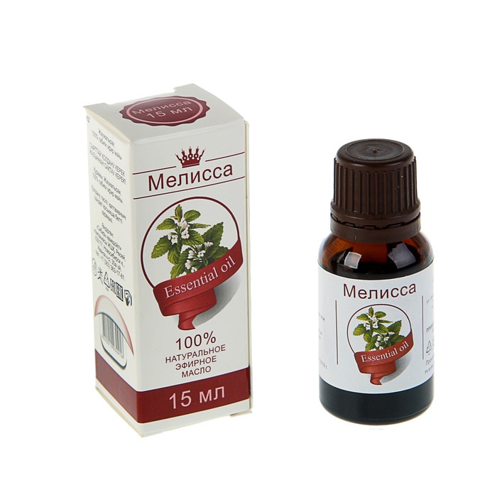 Эфирное масло "Мелисса" 15 мл, флакон-капельница, аннотация