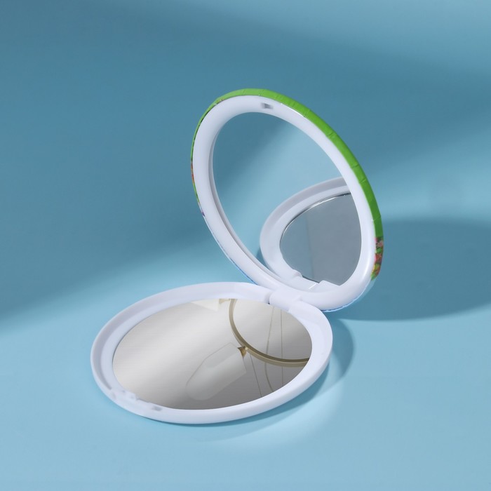 Зеркало складное «Единорог», круглое, без увеличения, двустороннее, d=7,5см, цвет МИКС