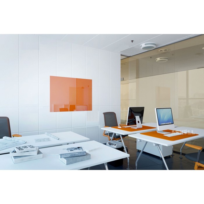 Доска магнитно-маркерная стеклянная 40*60 LUX, внутр крепл, цв мятный S040060-055