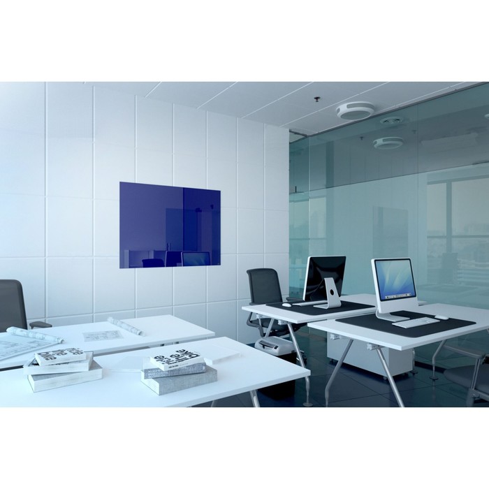 Доска магнитно-маркерная стеклянная 45*45 LUX, внутр крепл, цв светлый серый S045045-072