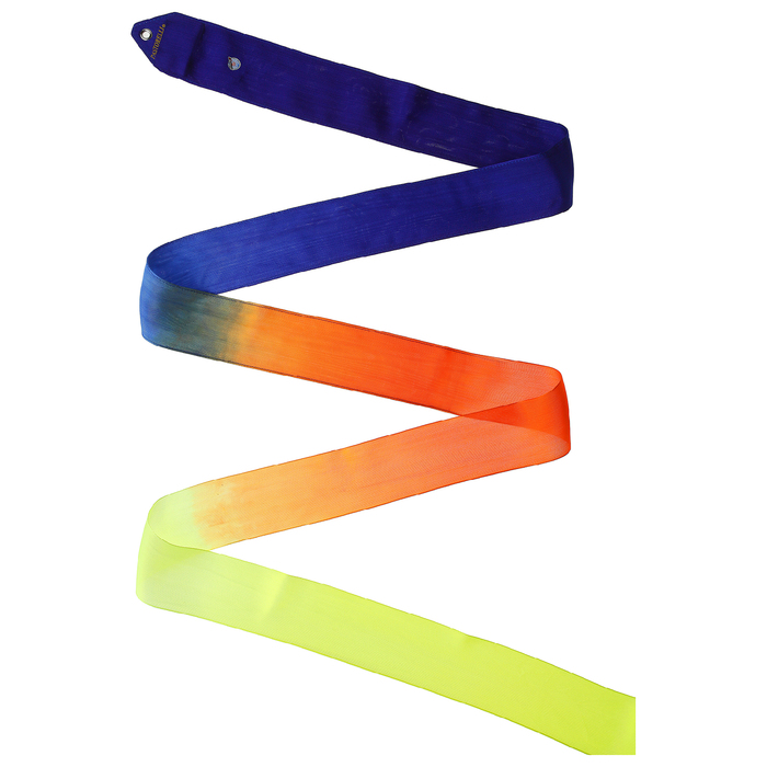Лента гимнастическая, многоцветная Pastorelil 5м FIG сине-оранжево-жёлтый