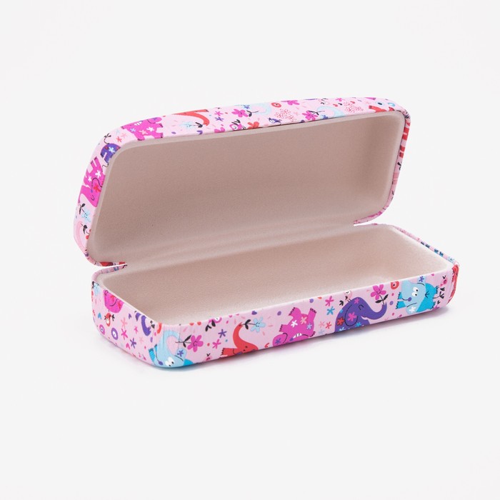 Футляр для очков "Слоник", 1 отдел, цвет розовый