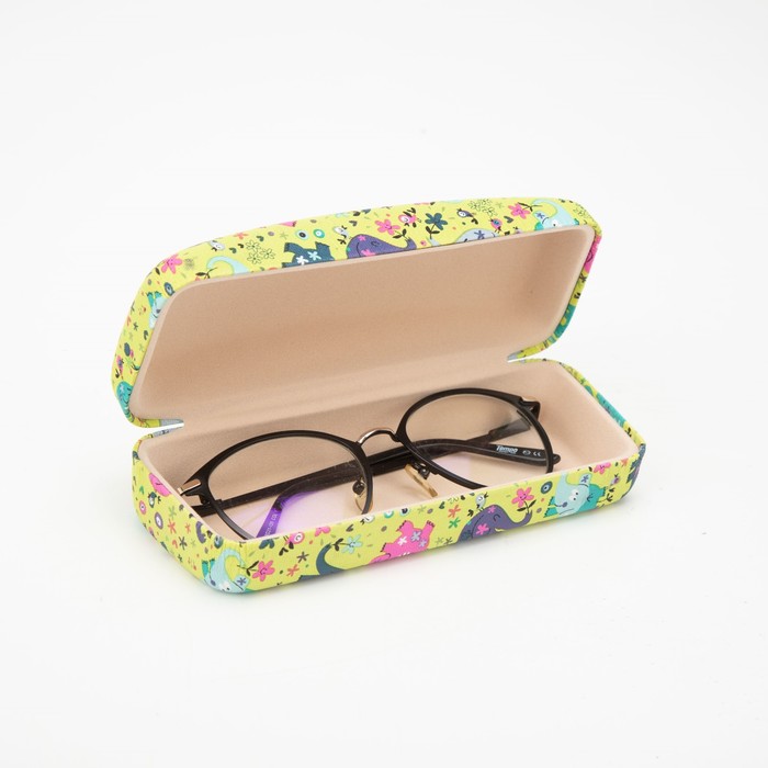 Футляр для очков "Слоник", 1 отдел, цвет зелёный