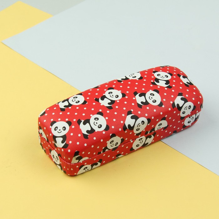 Футляр для очков "Панда", 1 отдел, цвет красный