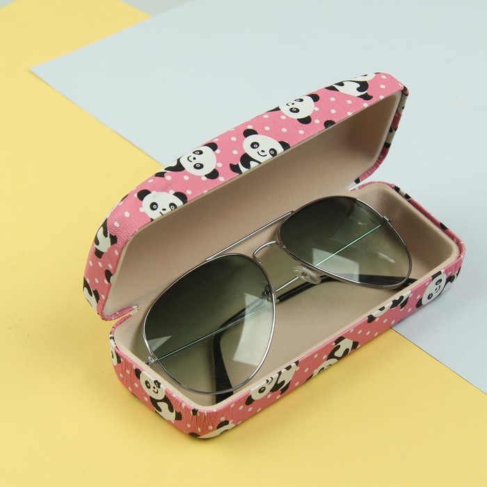 Футляр для очков "Панда", 1 отдел, цвет розовый