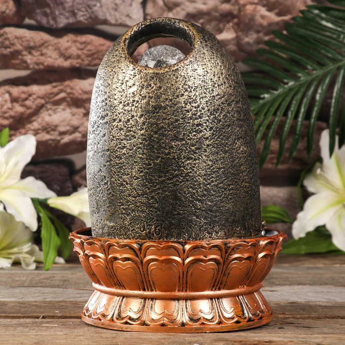 Фонтан настольный от сети, подсветка "Парвати и Ганеша у арки с водопадом" 27,5х20х20 см