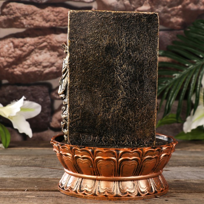 Фонтан настольный от сети, подсветка "Хотей у арки с водопадом" 28,5х20х20 см