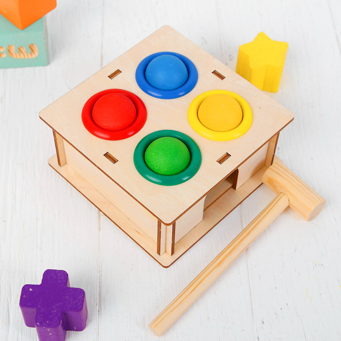 Стучалка-сортер "Квадратная", с молотком