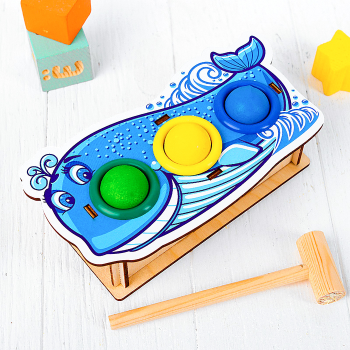 Стучалка-сортер "Кит", с молотком