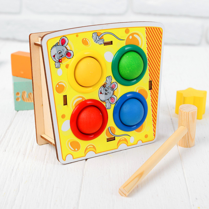 Стучалка-сортер "Сыр", с молотком