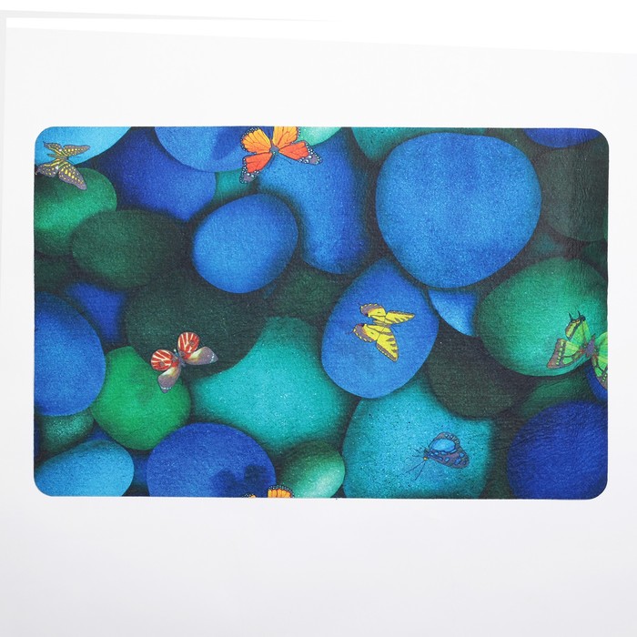 Коврик для дома "Бабочки на камнях"