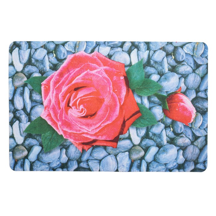 Коврик для дома "Роза на камнях"