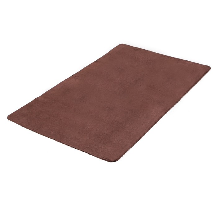 Набор ковриков для ванной и туалета 2 шт "Тень" 50х80, 50х40 см, цвет коричневый