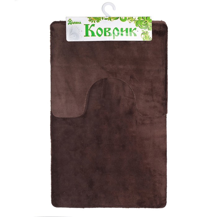 Набор ковриков для ванной и туалета 2 шт "Тень" 50х80, 50х40 см, цвет коричневый