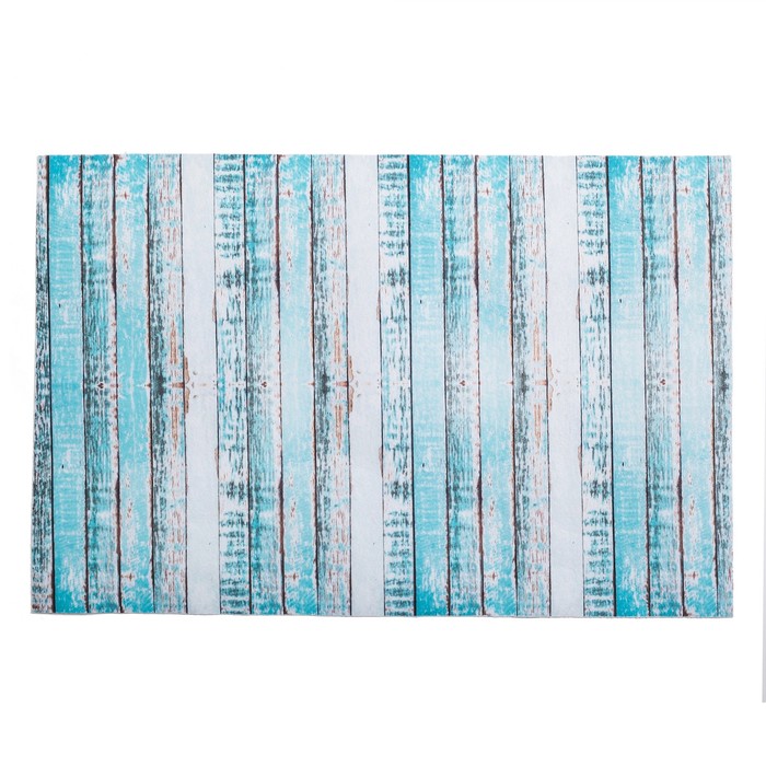 Коврик для дома "Цветное дерево" 38х58 см, голубой