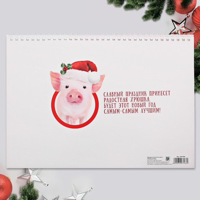 Календарь настенный на спирали "Обещает пятачок"