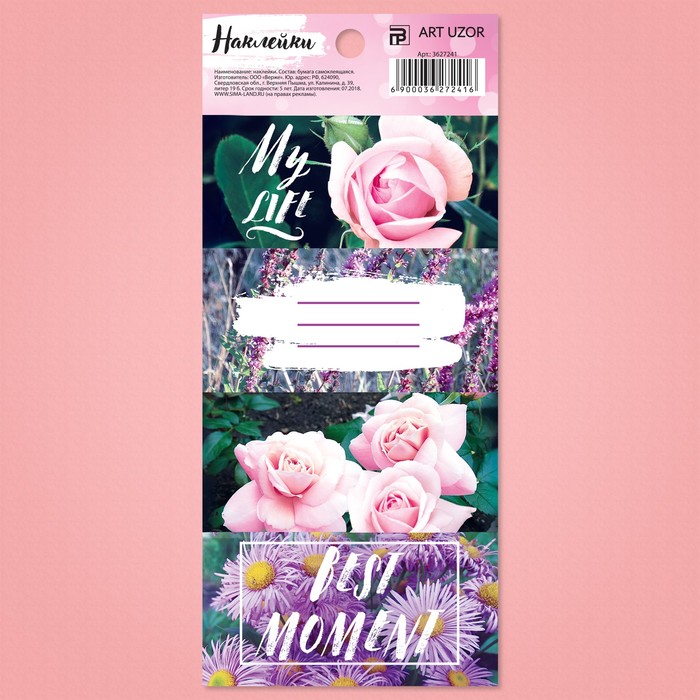 Наклейки под вписывание Best moment, 7,5 x 17 см