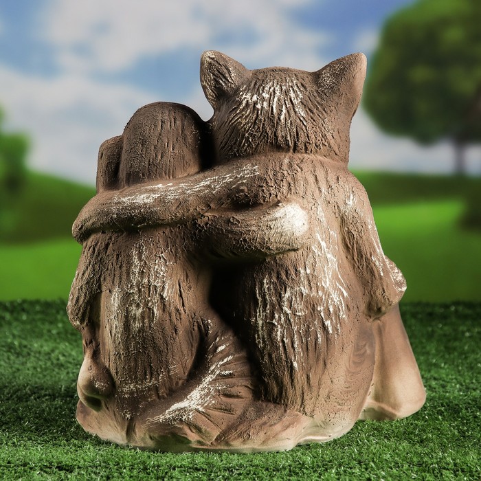 Садовая фигура "Волк и пес " шамот