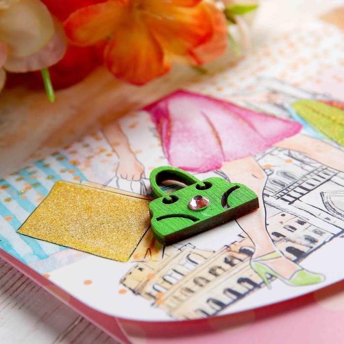 Конверт для денег "Универсальный" девушка с сумкой, ручная работа