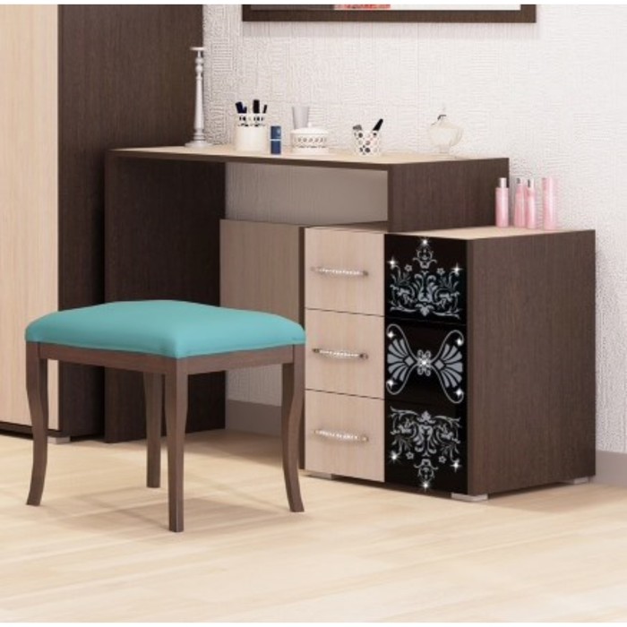 Трюмо с 3 мя ящиками Вега, 482х1150х790, Венге/Дуб молочный