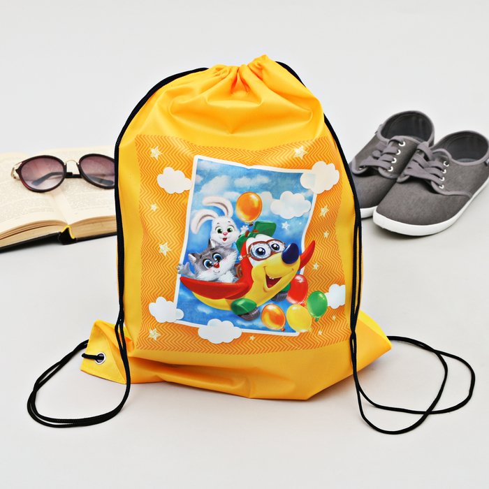 Сумка-рюкзак для обуви "Самолёт", 43 х 38 см