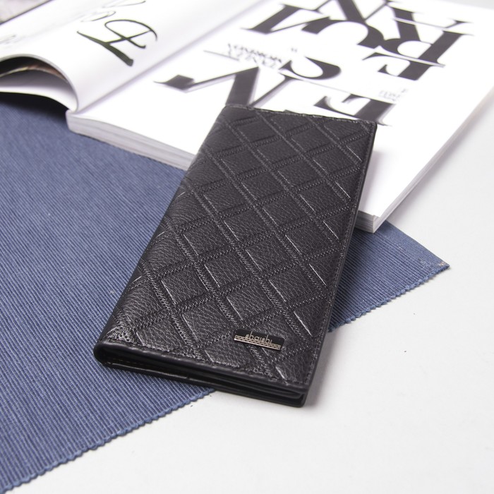 Портмоне мужское, 2 отдела для купюр, для карт, для монет, цвет чёрный