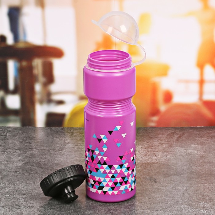 Набор "Треугольники", бутылка для воды 800 мл, полотенце, чехол